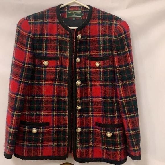 J.Mc LAUGHLIN FOR SANYO PLAID BLAZER JACKET SIZE 10 - Picture 2 of 10